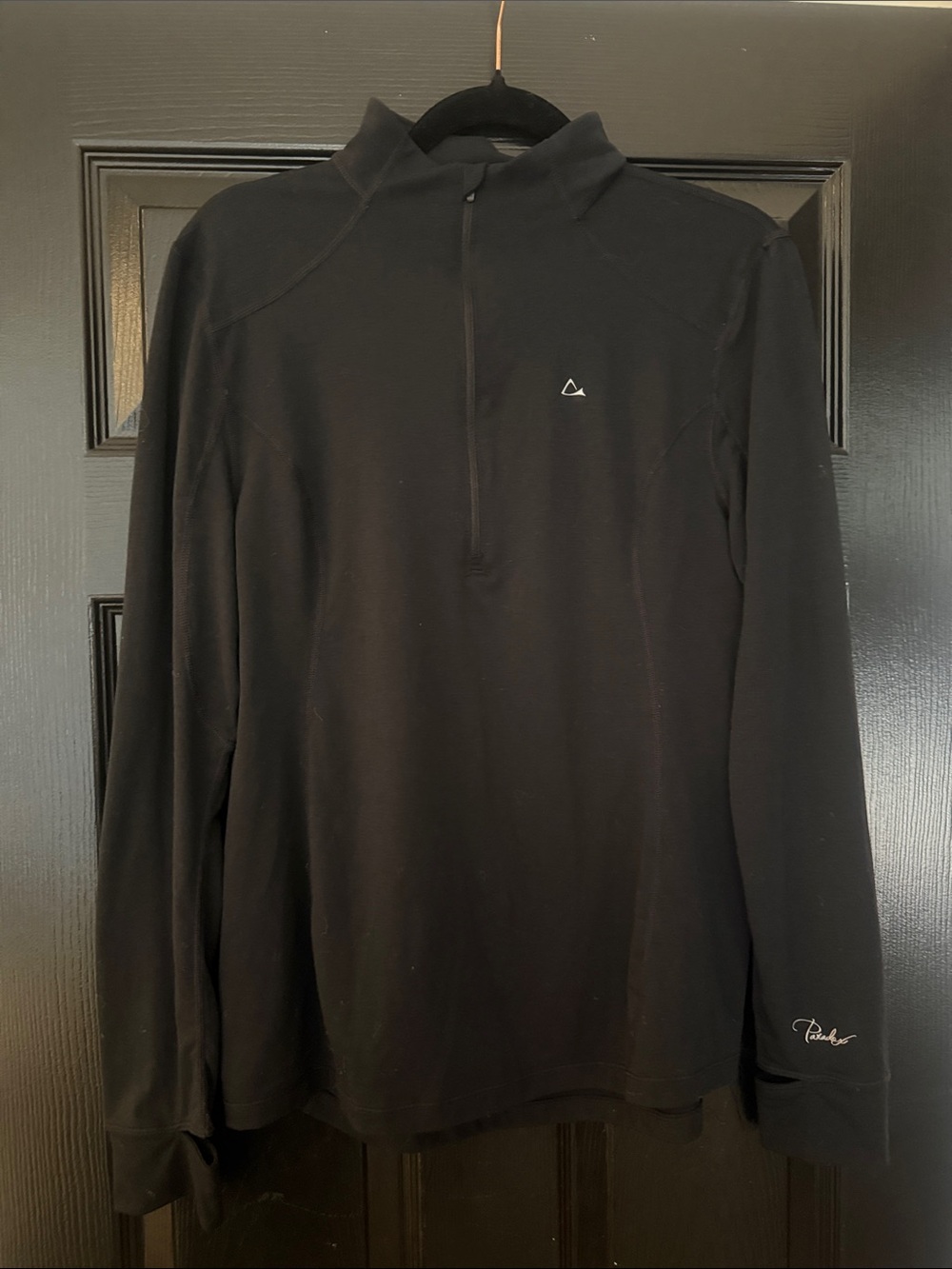 Paradox Black Crewneck Performance Top with White Logo